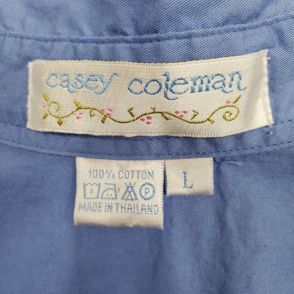 Casey Coleman L Shirt Embroidered Cardinal Bird Long Sleeve 100% Cotton Casual - Picture 4 of 11
